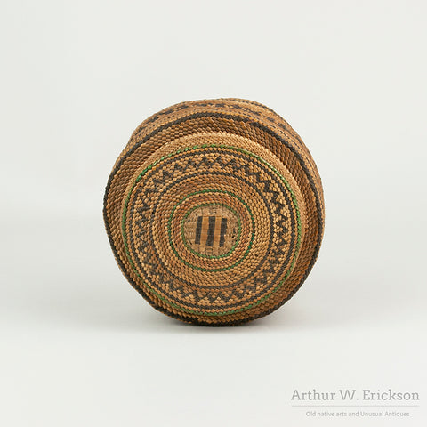 Large Old Makah Lidded Basket