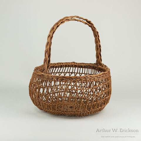 Siletz Open Weave Basket with Double Handle