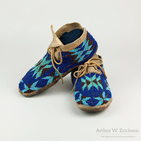 Vintage Beaded Plains Moccasins