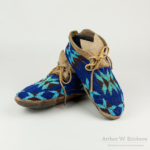 Vintage Beaded Plains Moccasins