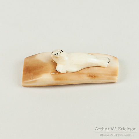 Charming Ivory Seal on Fossilized ivory Base