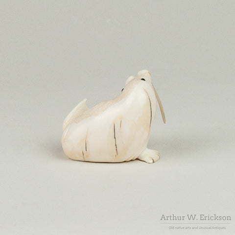 Inuit Carved Ivory Walrus With Long Tusks