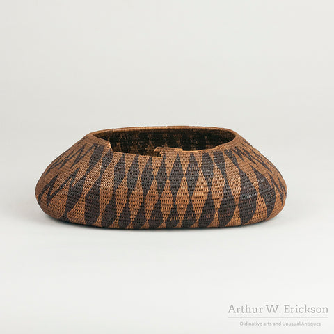 19th Century Unusual Pomo Boat Shaped Basket