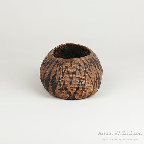 19th Century Unusual Pomo Boat Shaped Basket
