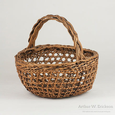 Siletz Open Weave Basket with Double Braided Handle