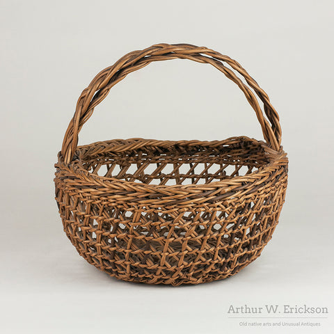 Siletz Open Weave Basket with Double Braided Handle