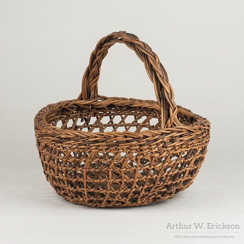 Siletz Open Weave Basket with Double Braided Handle
