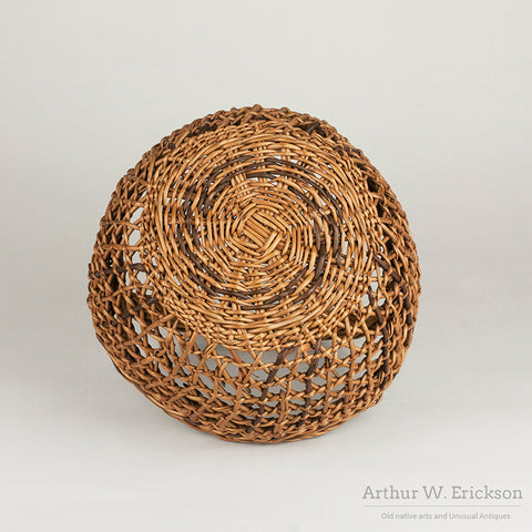 Siletz Open Weave Basket with Double Braided Handle