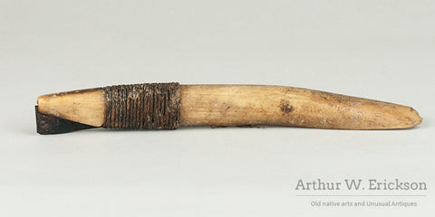 19th Century Inuit Bone and Steel Knife