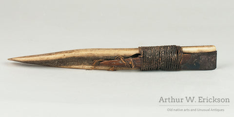 19th Century Inuit Bone and Steel Knife