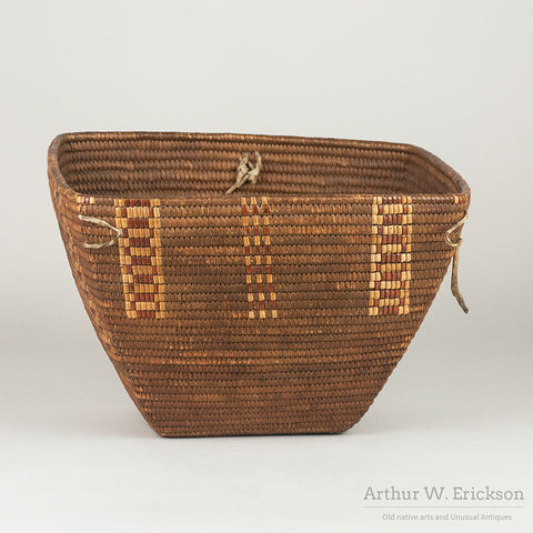 Handsome Lillooet Partially Imbricated Basket