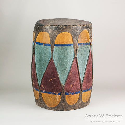 Large, Old, & Colorful Pueblo Drum