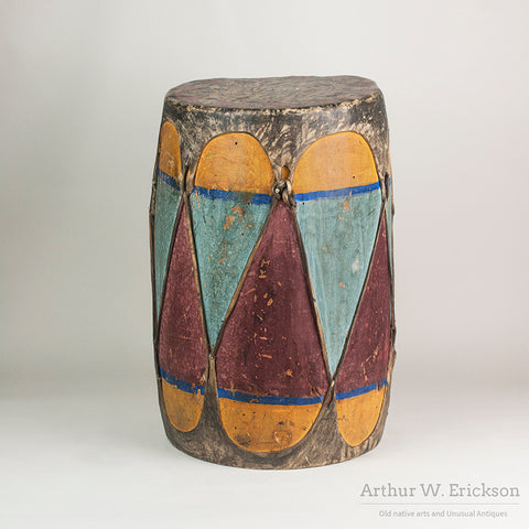 Large, Old, & Colorful Pueblo Drum