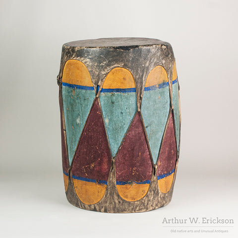 Large, Old, & Colorful Pueblo Drum