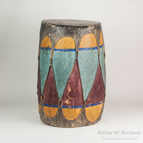 Large, Old, & Colorful Pueblo Drum