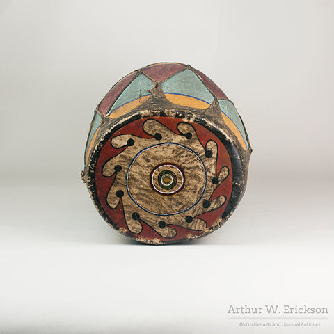 Large, Old, & Colorful Pueblo Drum