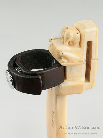 1933 Inuit Made Walrus Ivory Knife Sheath