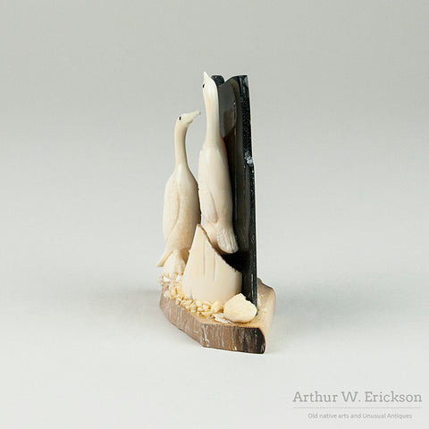 Walrus Ivory Sculpture by Brian Kulik