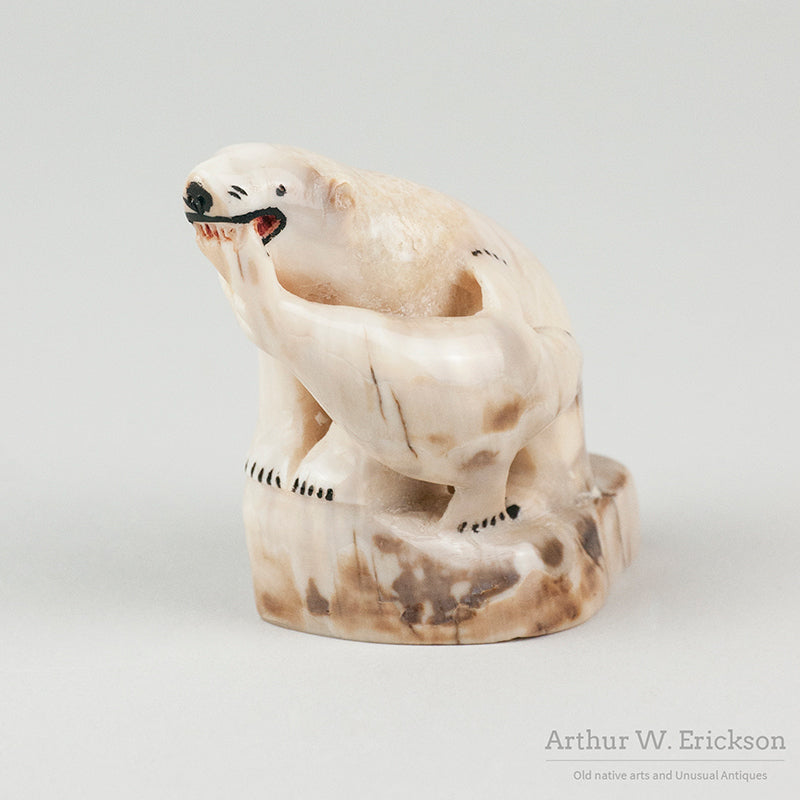 Inuit Ivory Carving of Polar Bear & Seal