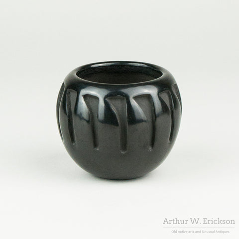 Carved Blackware Pot by Sophie Cata