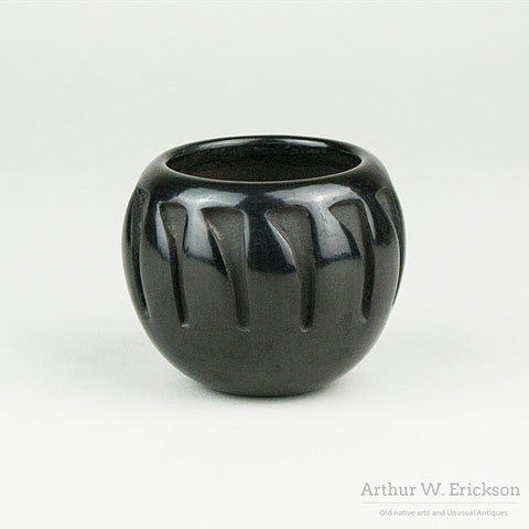 Carved Blackware Pot by Sophie Cata