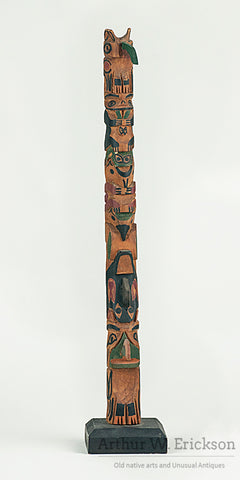 Painted Northwest Coast Totem Pole