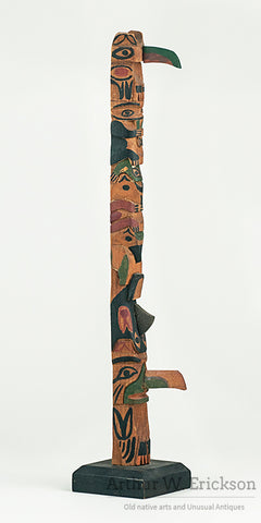 Painted Northwest Coast Totem Pole