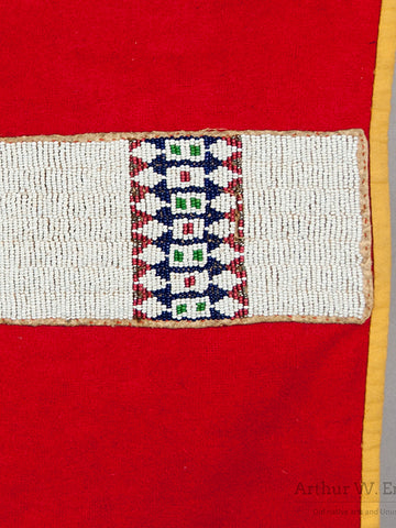 Plains Blanket Strip on Red Trade Cloth Blanket