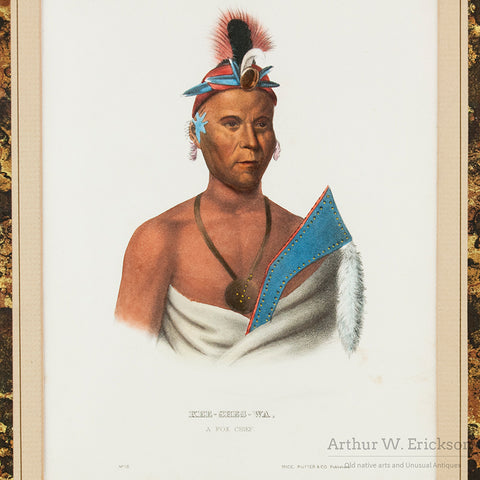 McKenny & Hall Lithograph of Kee-Shes-WA A Fox Chief