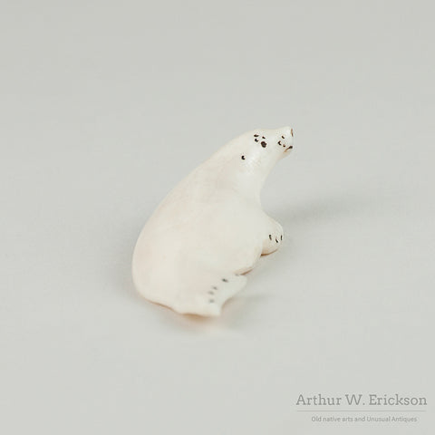 Inuit Carved Walrus Ivory Seal by Tupkok