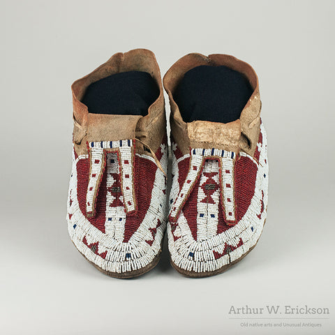 Fully Beaded Red Plains Moccasins