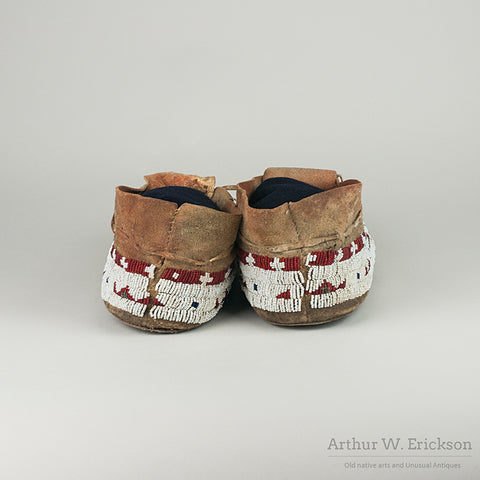 Fully Beaded Red Plains Moccasins