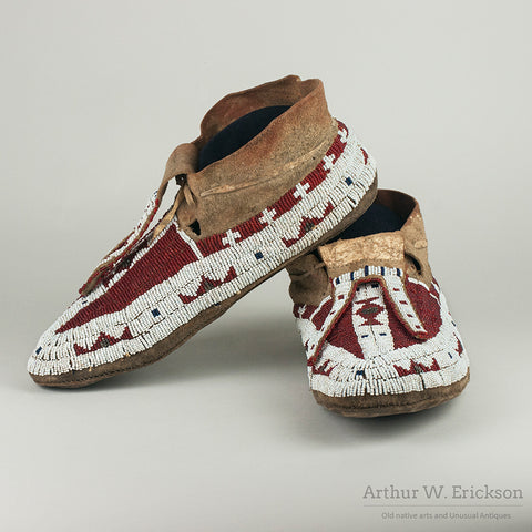 Fully Beaded Red Plains Moccasins