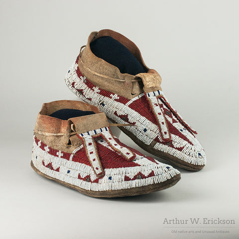 Fully Beaded Red Plains Moccasins