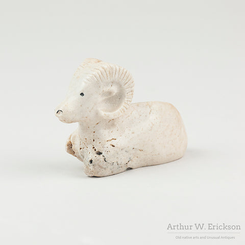 Inuit Carved Bone Mountain Sheep Ram