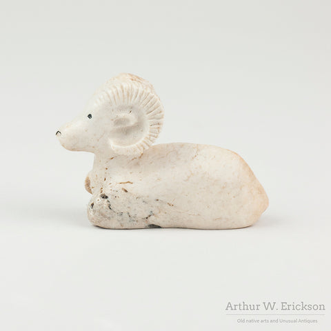 Inuit Carved Bone Mountain Sheep Ram