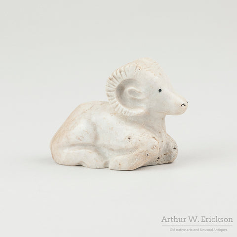 Inuit Carved Bone Mountain Sheep Ram