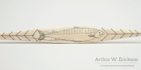 Exquisite Inuit Scrimshawed Crochet Hook