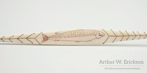 Exquisite Inuit Scrimshawed Crochet Hook