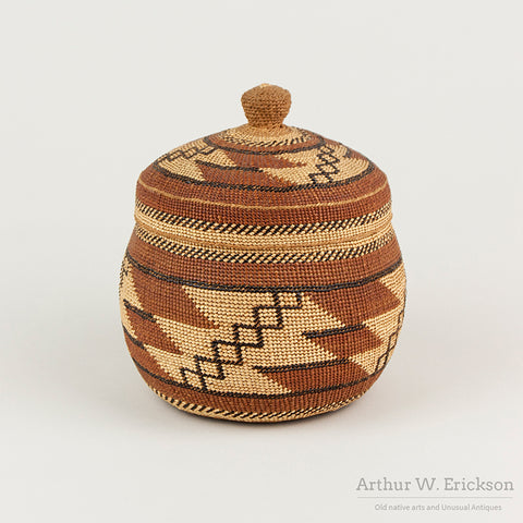 Karuk Lidded Treasure Basket