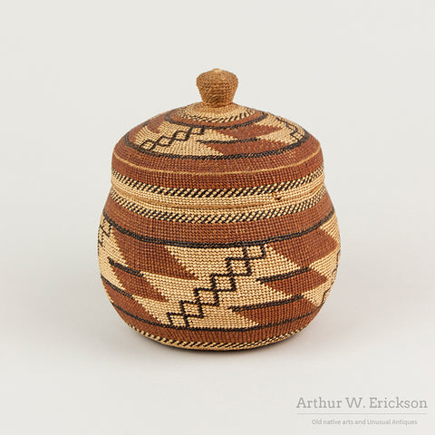 Karuk Lidded Treasure Basket