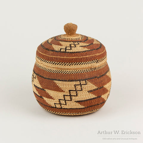 Karuk Lidded Treasure Basket