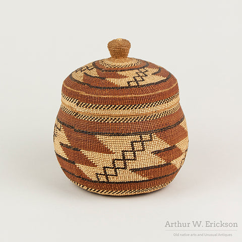 Karuk Lidded Treasure Basket