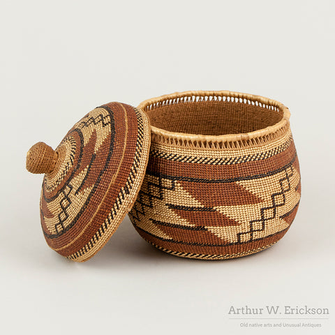 Karuk Lidded Treasure Basket