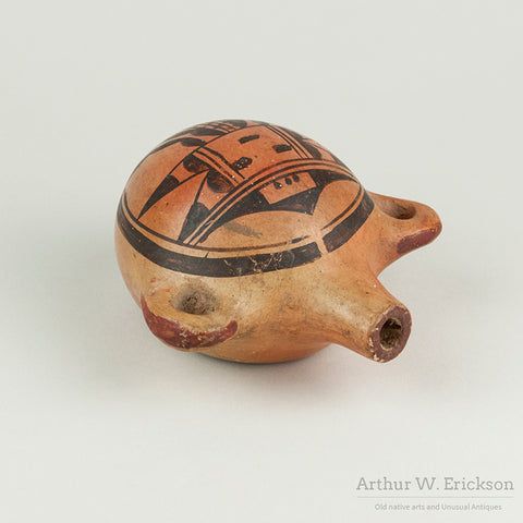 Small Hopi Canteen With Kachina Face