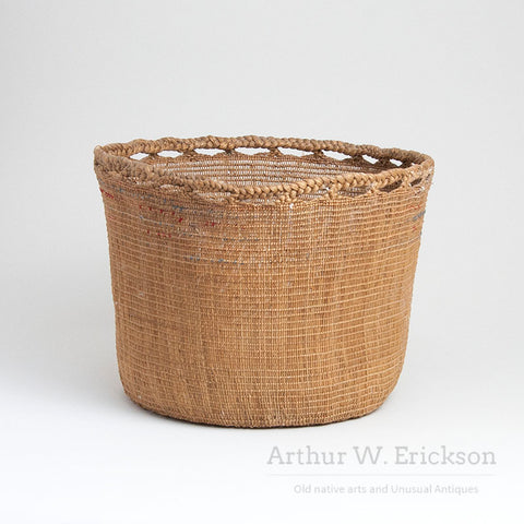 Large Aleut Open Weave Carrying Basket