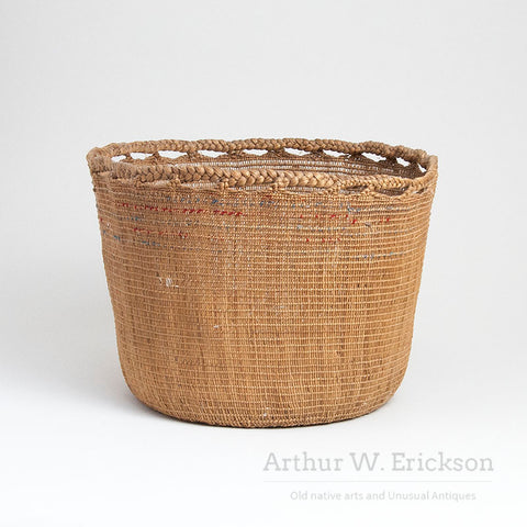Large Aleut Open Weave Carrying Basket