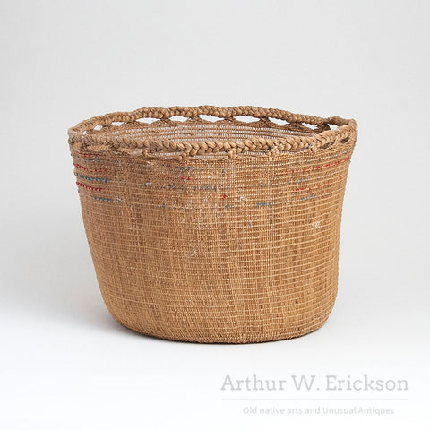 Large Aleut Open Weave Carrying Basket