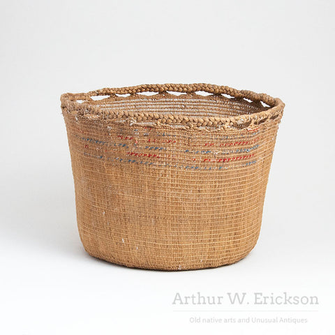 Large Aleut Open Weave Carrying Basket