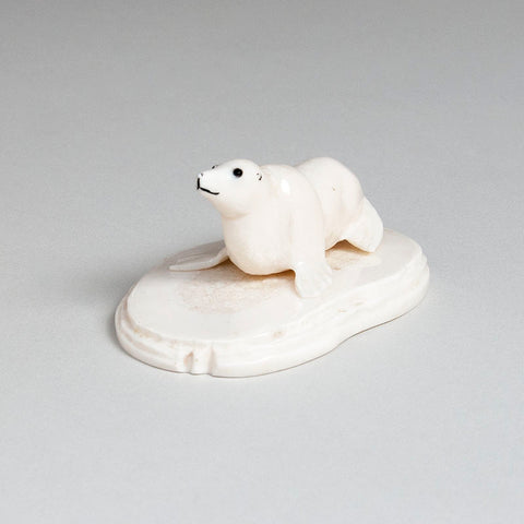 Walrus Ivory Sea Lion on an Ivory Mount by Paul Kulik